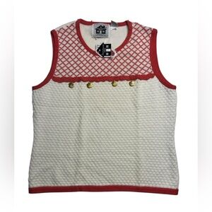NEW Storybook Knits Island Getaway Knit Seashell Textured Knit Sweater Vest Med